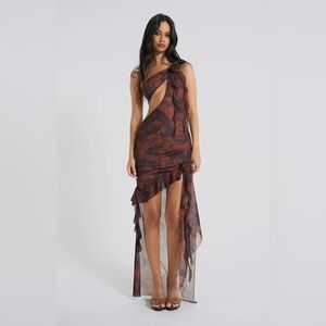 Athena One Shoulder Draped Maxi Dress